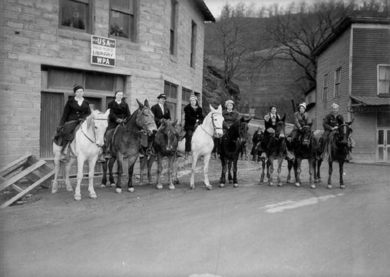 Historic Photo, the Pack Horse Librarians
