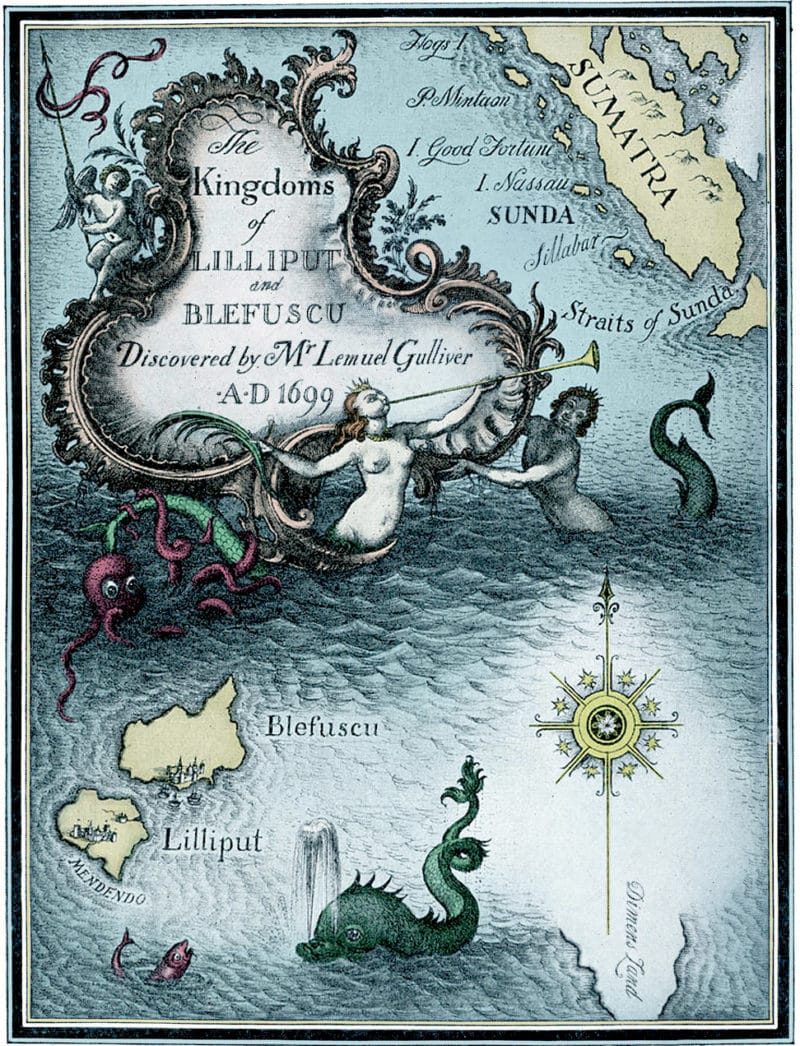 Kingdoms of Lilliput and Blefuscu discovered byr Lemuel Gulliver  gulliver's travels